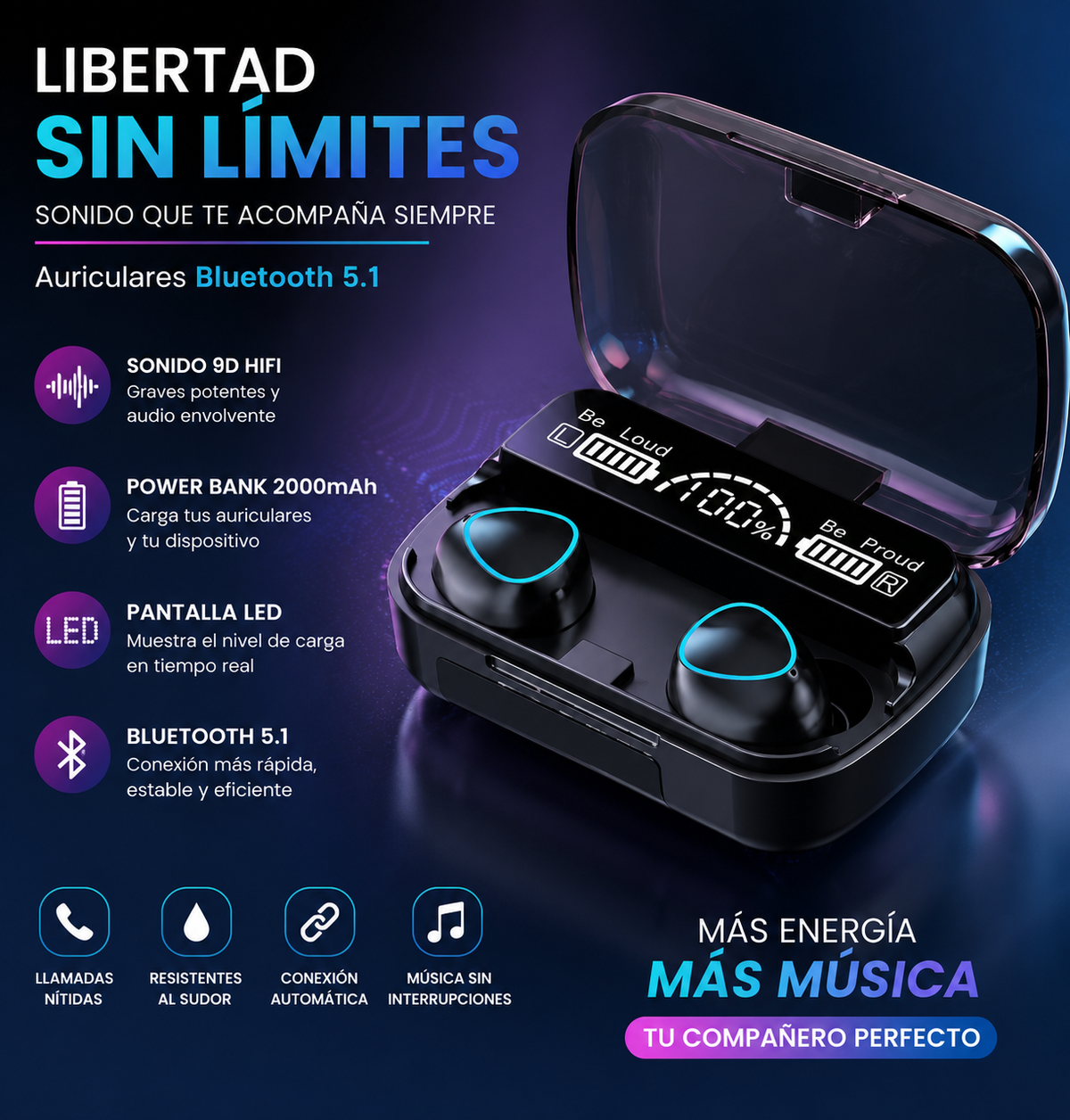 Audífonos Inalámbricos Gamer TWS M10